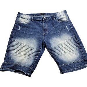 SOUTHPOLE Jean Shorts Mens 38 Slim Denim Blue Dark Wash Read